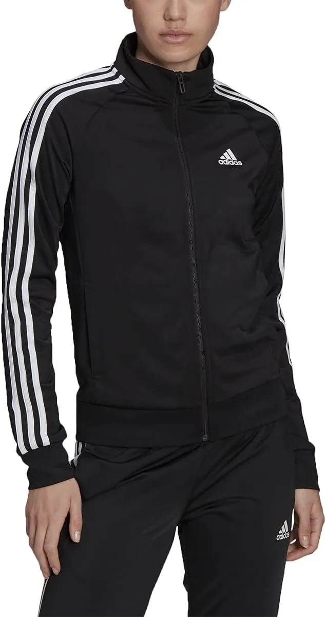 adidas Women's Plus Size Essentials Warm-up Slim 3-Stripes Track Top