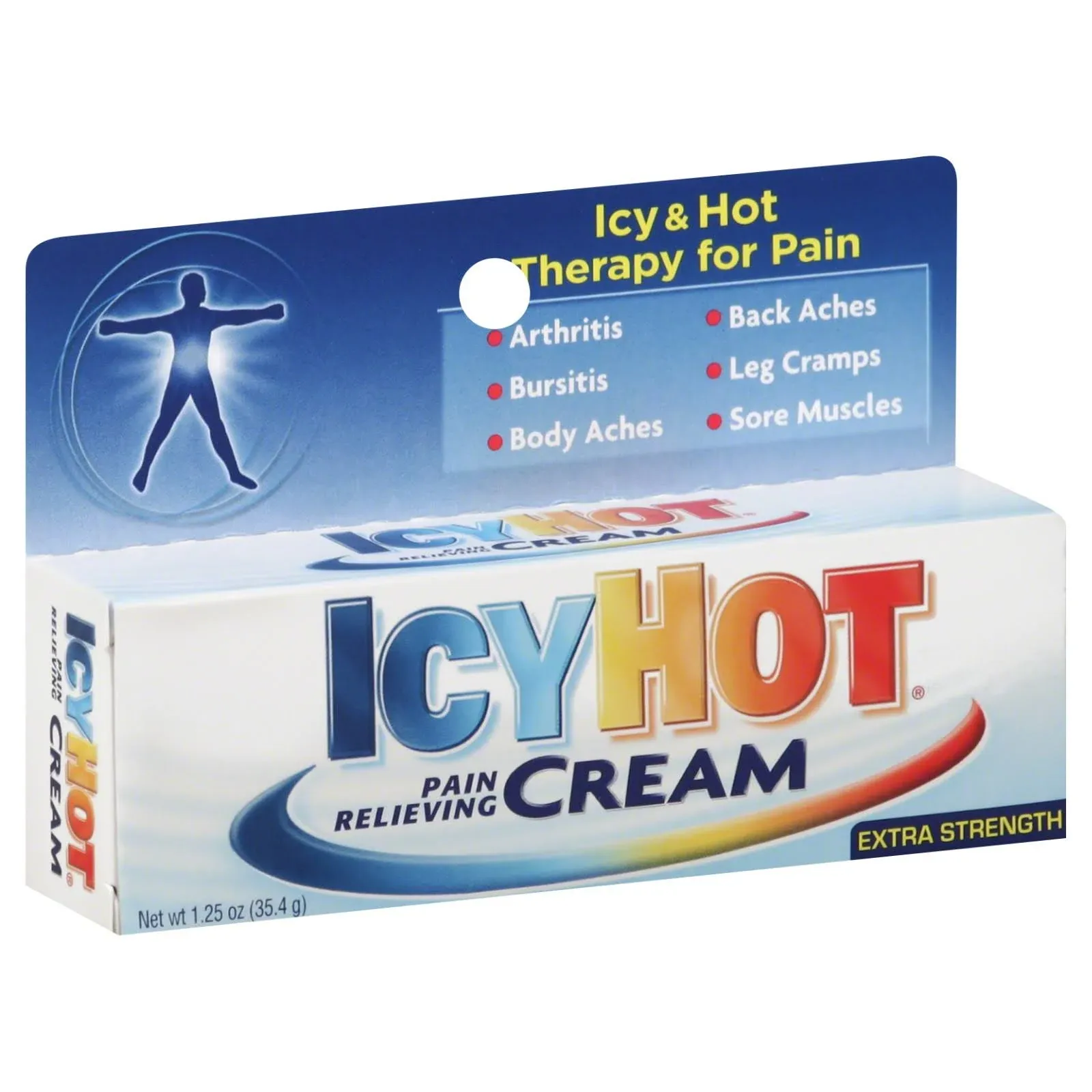 Icy Hot Original Pain Relieving Cream 1.25 oz. Powerful Pain Relief for Muscles & Joints White