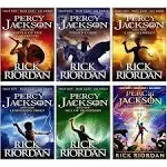 Percy Jackson and the Olympians 6 Books Collection Set By Rick Riordan (The Lightning Thief, Sea of Monsters,Titan's Curse,Battle of the Labyrinth,Last Olympian, The Chalice of the Gods [Hardcover])