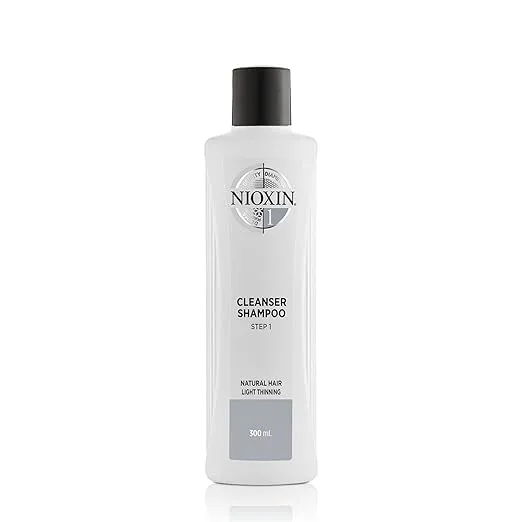 Nioxin System 1, Cleansing Shampoo With Peppermint Oil, Treats Sensitive Scalp & Provides Moisture, For Natural Hair with Light Thinning, Various Sizes