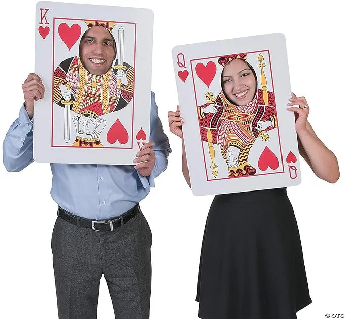 Casino Playing Card Face Cutouts (2 per Set) Poker Party Supplies