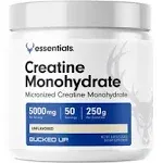 Bucked Up Creatine Monohydrate 250 Grams Micronized Powder, Essentials (50 Servings)