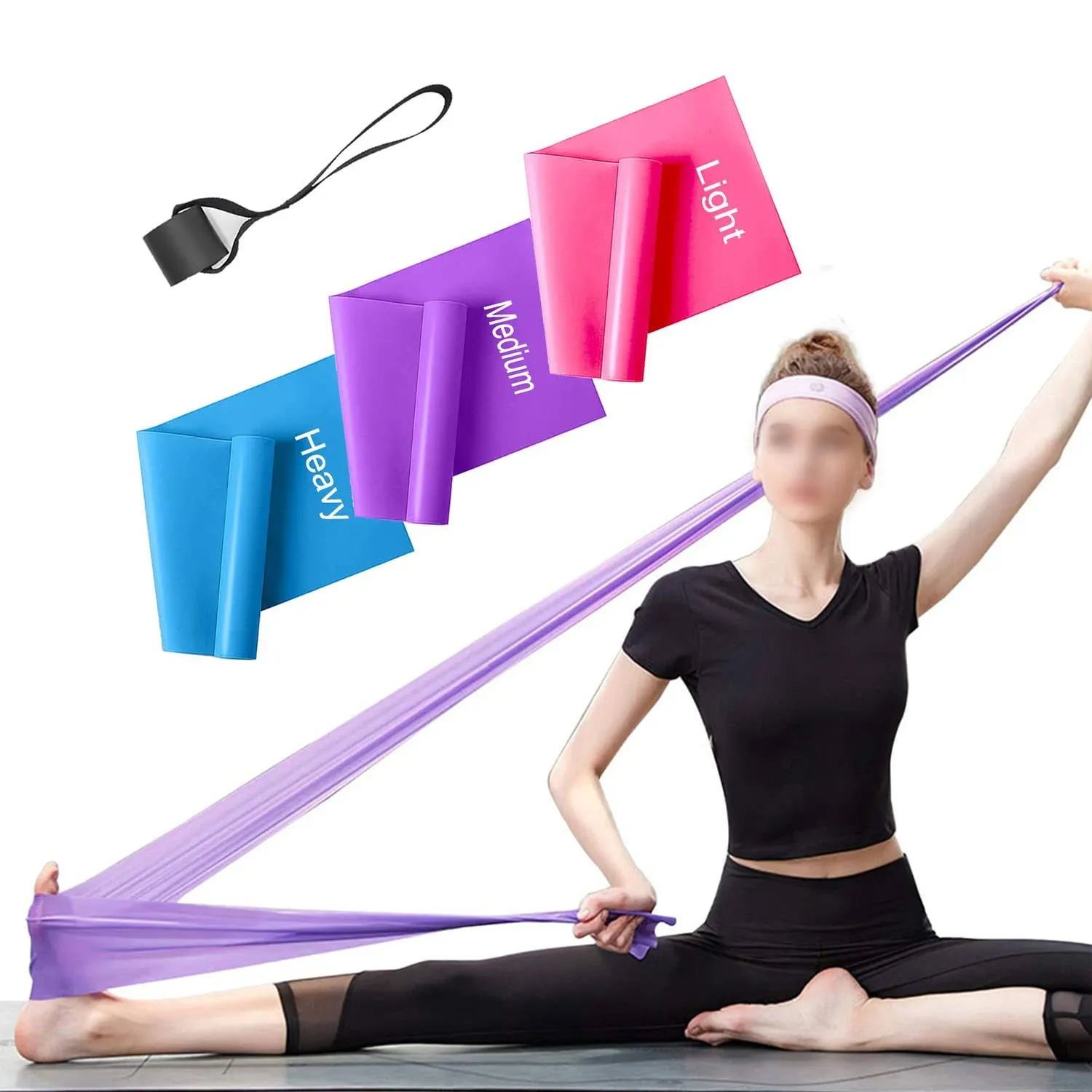 Resistance Bands Set 3 Pack Professional Latex Elastic Bands for Home or Gym ...