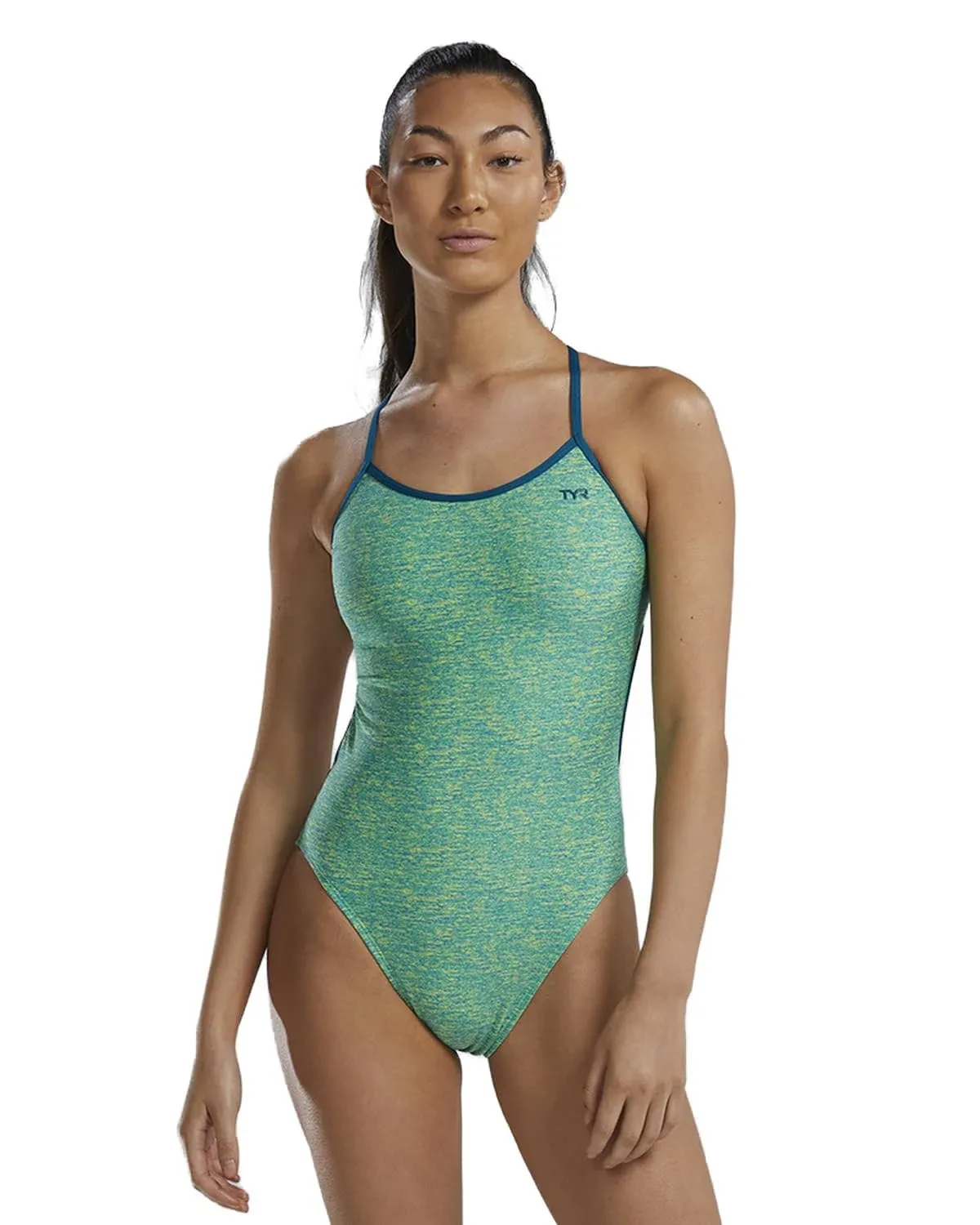 TYR Women's Lapped Trinityfit One Piece Swimsuit, Size 34, Lime