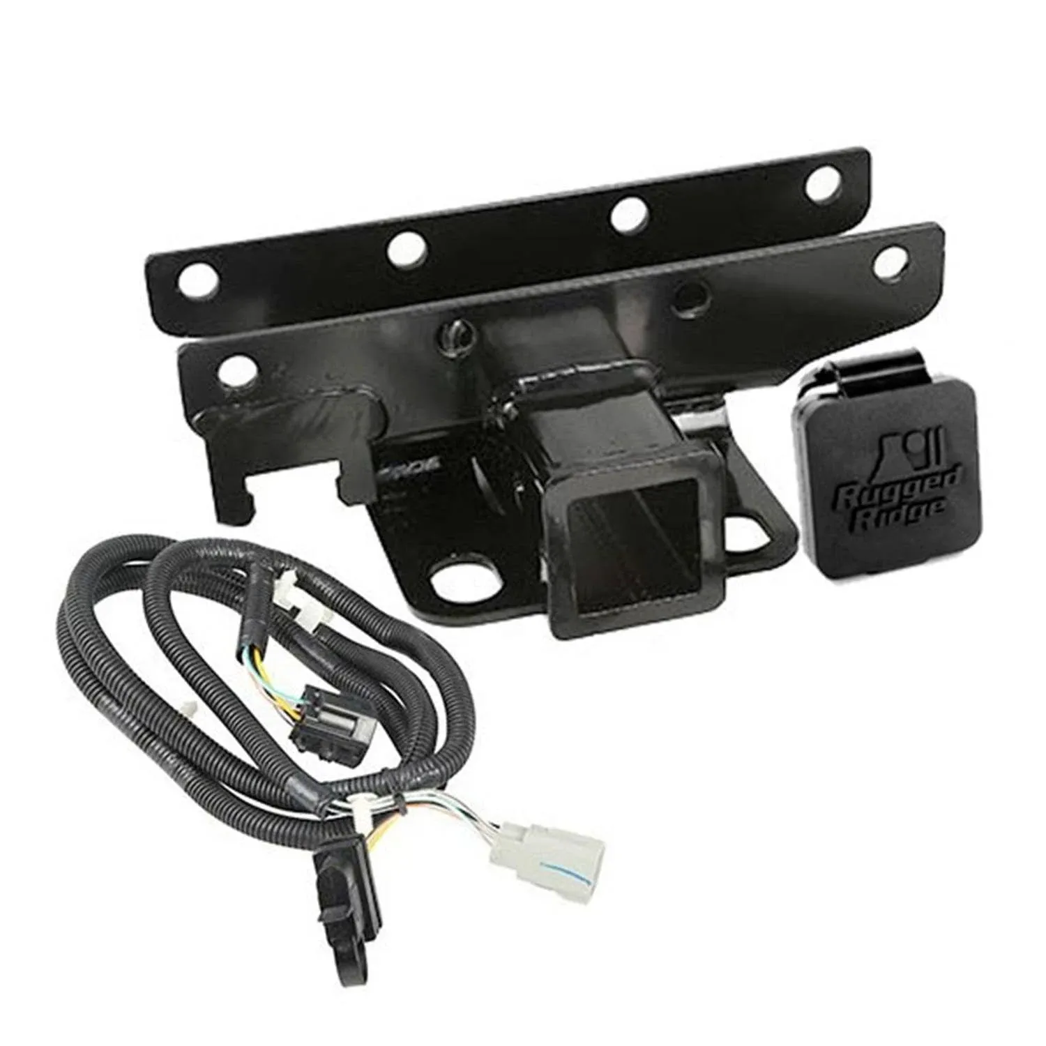 Rugged Ridge Receiver Hitch & Wiring Kit RR Logo 07-18 Jeep Wrangler JK 11580.60