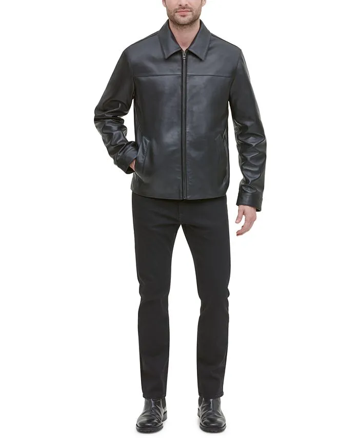 Men's Smooth Leather Jacket, Created for Macy's
      
          Men's Smooth Leather Jacket, Created for Macy's