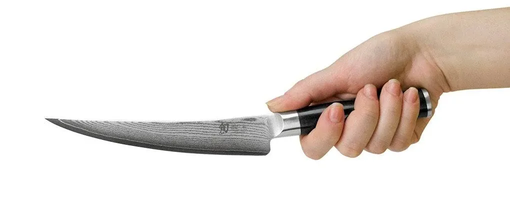 Shun DM-0743 Classic Boning 6-inch High-Performance, Double-Bevel Steel Blade Luxurious, Hand-Crafted Japanese Knife Provides Flawless Aesthetic and Close, Controlled Cut or Fillet, 6", Silver