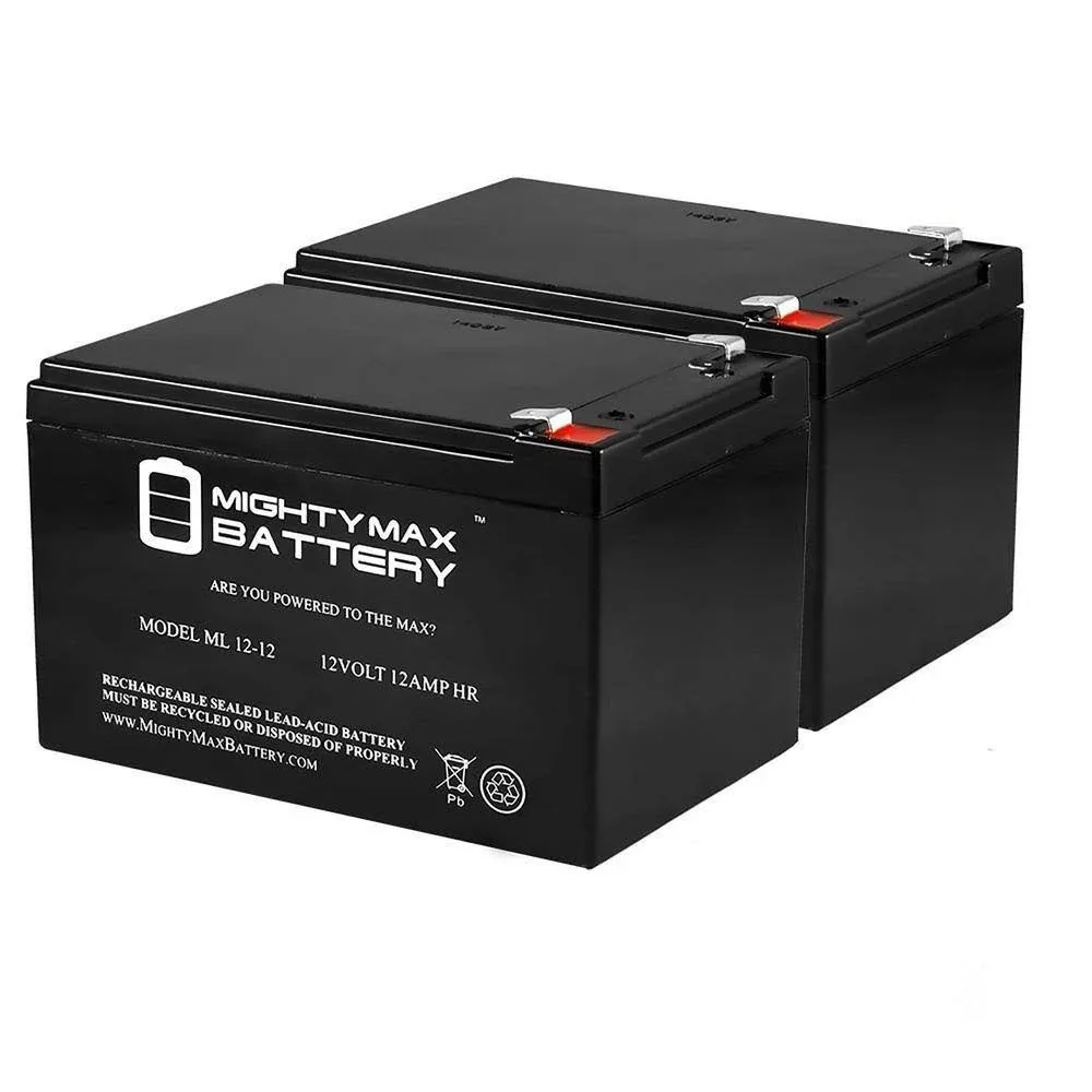 12V 12Ah F2 Bike Battery Replaces Discover D12120 MK ES12-12 - 2 Pack