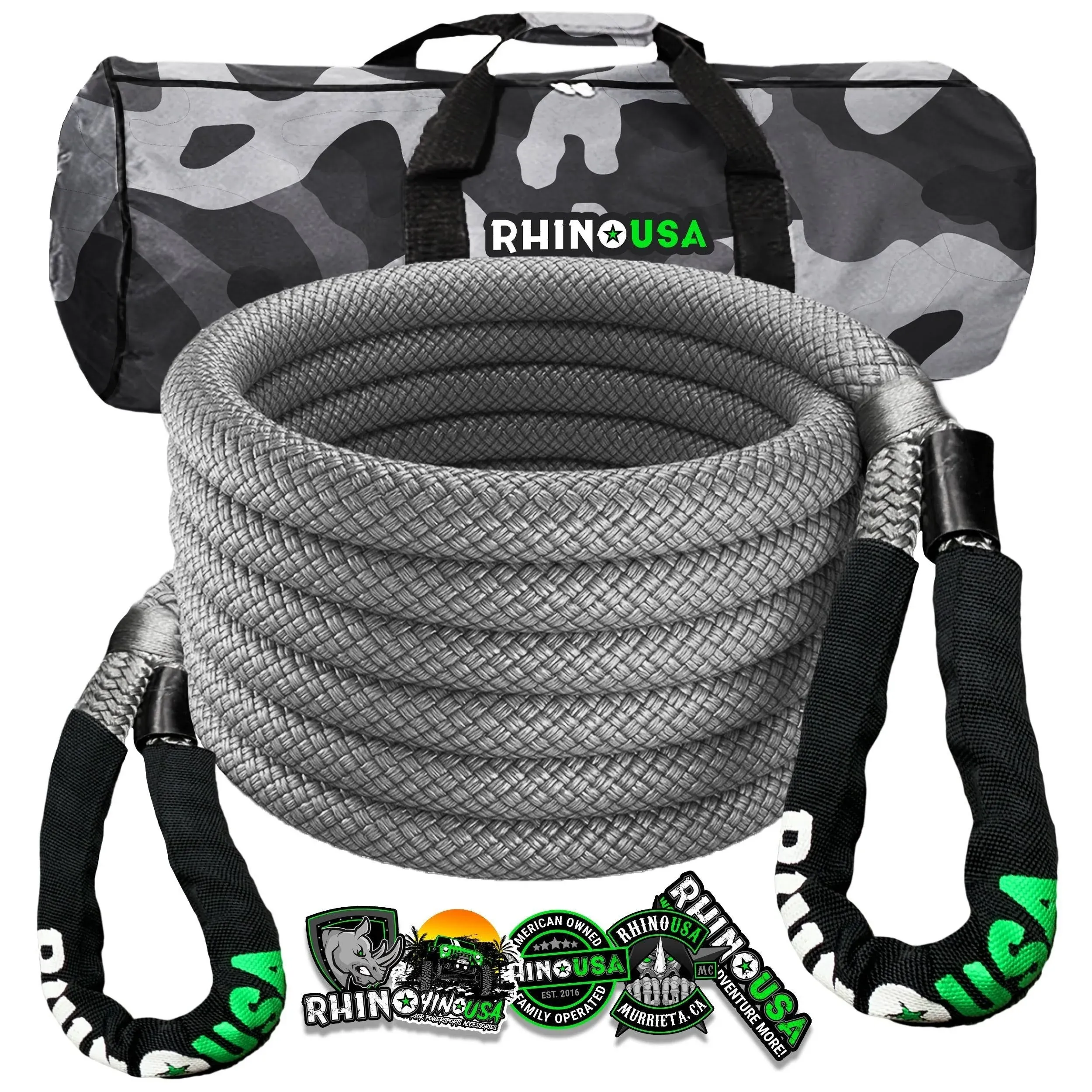 Rhino USA 5/8" x 20' Kinetic Energy Recovery Rope Green