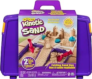 Kinetic Sand, Folding Sand Box with 2lbs of Kinetic Sand and Mold and Tools