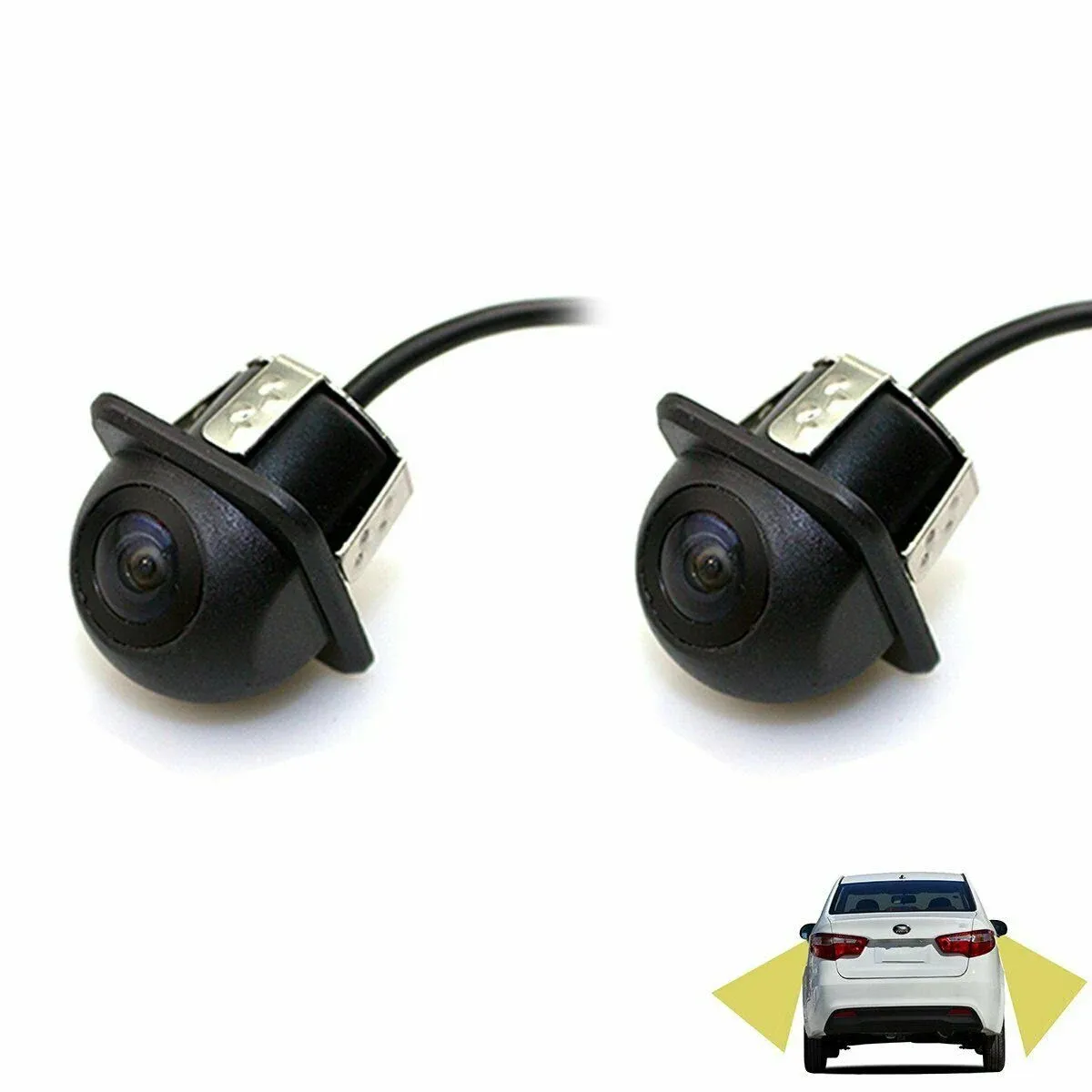 EKYLIN Pair Car Auto 20mm Hole Drilling Side View Camera Side Mirror Mount Reverse Mirrored Image with No Parking Assistance Lines Cam Safe Turning