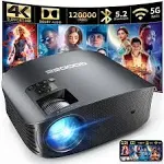 GooDee Projector 4K With WiFi And Bluetooth Supported, FHD 1080P Mini Projector For Outdoor Moives, 5G Video Projector For Home Theater Dolby Audio Zoom