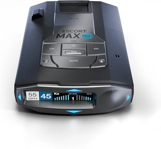 Escort MAX 360c Laser Radar Detector - WiFi and Bluetooth Enabled, 360° Protection, Extreme Long Range, Voice Alerts, Apple CarPlay and Android Auto Compatible, Black