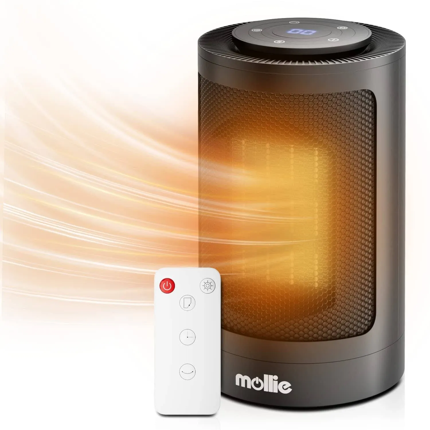 Mollie 1500W Space Heater with LCD Display, Portable Electric Heaters for Indoor ...