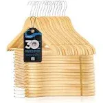 Serenelife 30 Premium Wooden Hangers Smooth Finish Space Saving Heavy Duty Suit ...