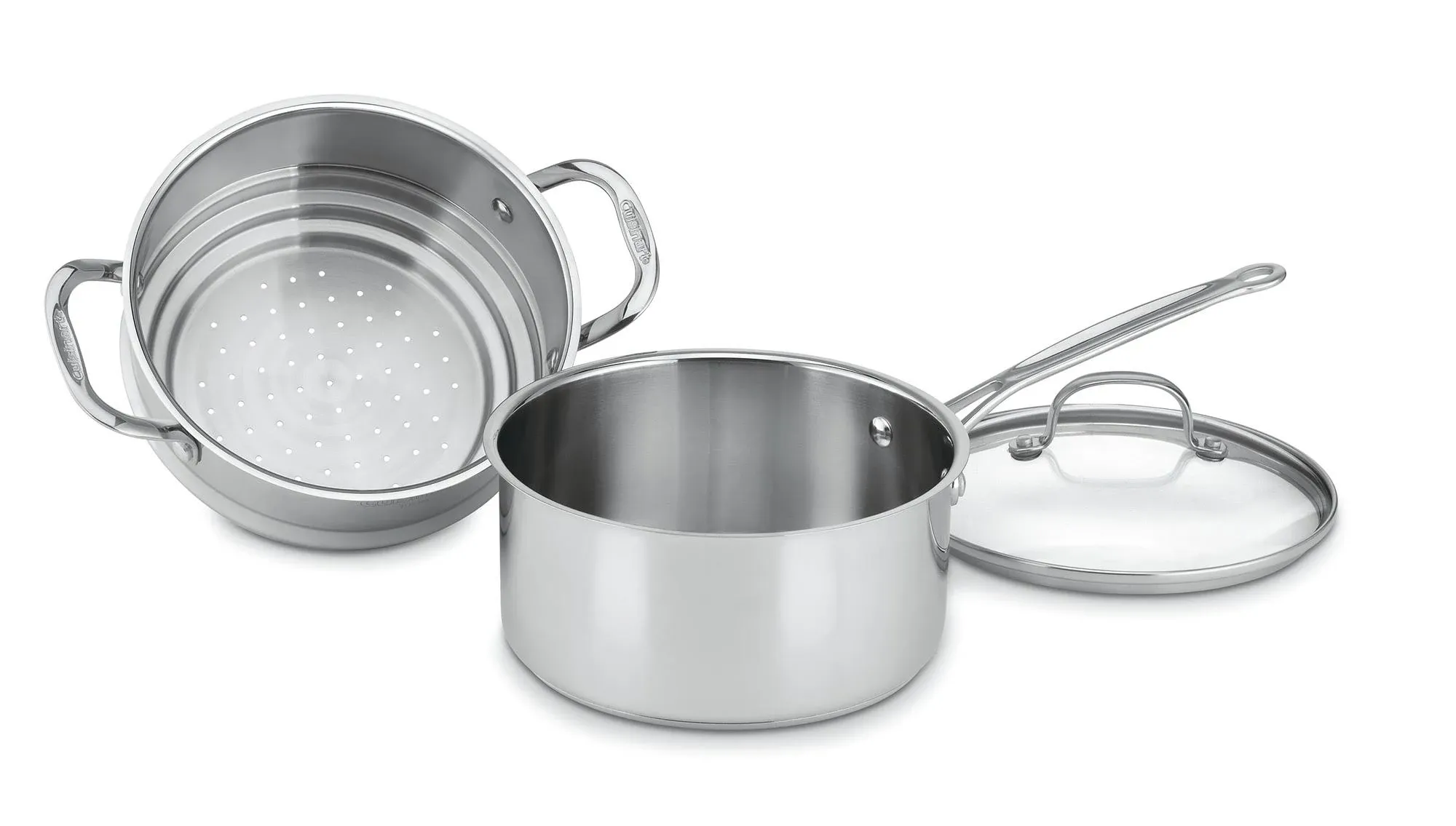 NEW CUISINART 77-35CG CHEF&#039;S CLASSIC STAINLESS 3-PIECE 3-QUART STEAMER SET