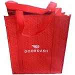 Doordash Red Insulated Large Shopping Tote for Groceries Food Delivery Driver Bag