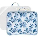 LAPGEAR Designer Lap Desk with Phone Holder and Device Ledge - Blue Blossoms - Fits up to 15.6 Inch Laptops - Style No. 45433