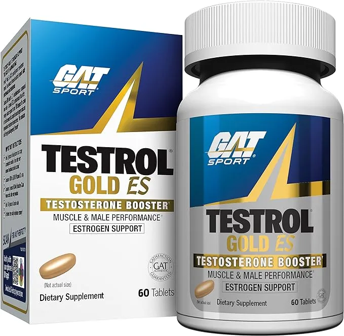 GAT SPORT Testrol Gold ES, Tribulus, DIM, Zinc, Longjack, Fenugreek, Saw Palmetto, Estrogen Balance, 60 Tablets