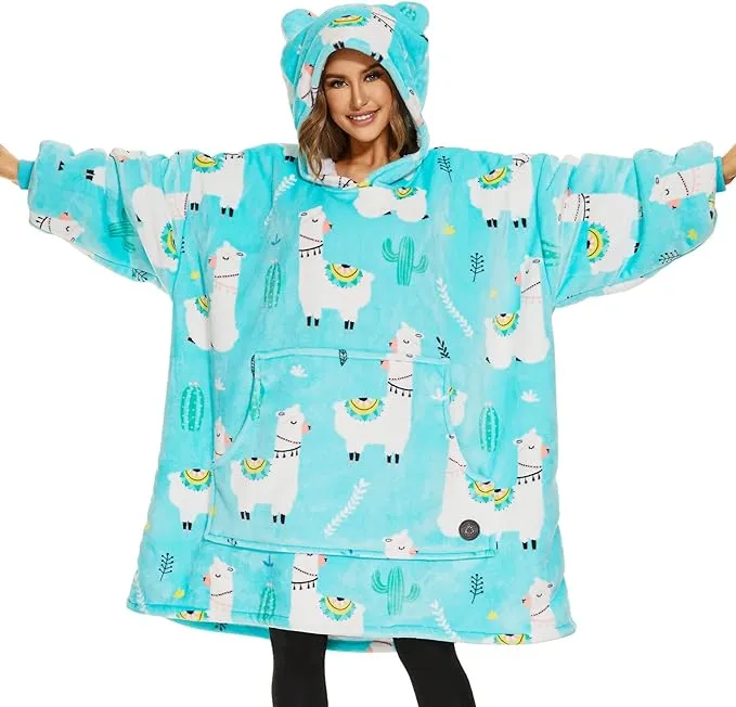 Three Poodle Oversized Wearable Blanket Hoodie