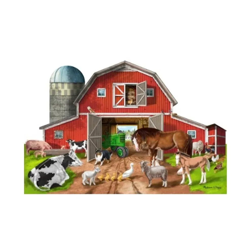 Melissa & Doug Busy Barn Shaped Jumbo Jigsaw Floor Puzzle (32 Pcs, 2 x 3 Feet)