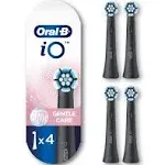 Oral-B IO Gentle Care Replacement Heads, Electric Toothbrush Brush Heads, Black, 4 Count