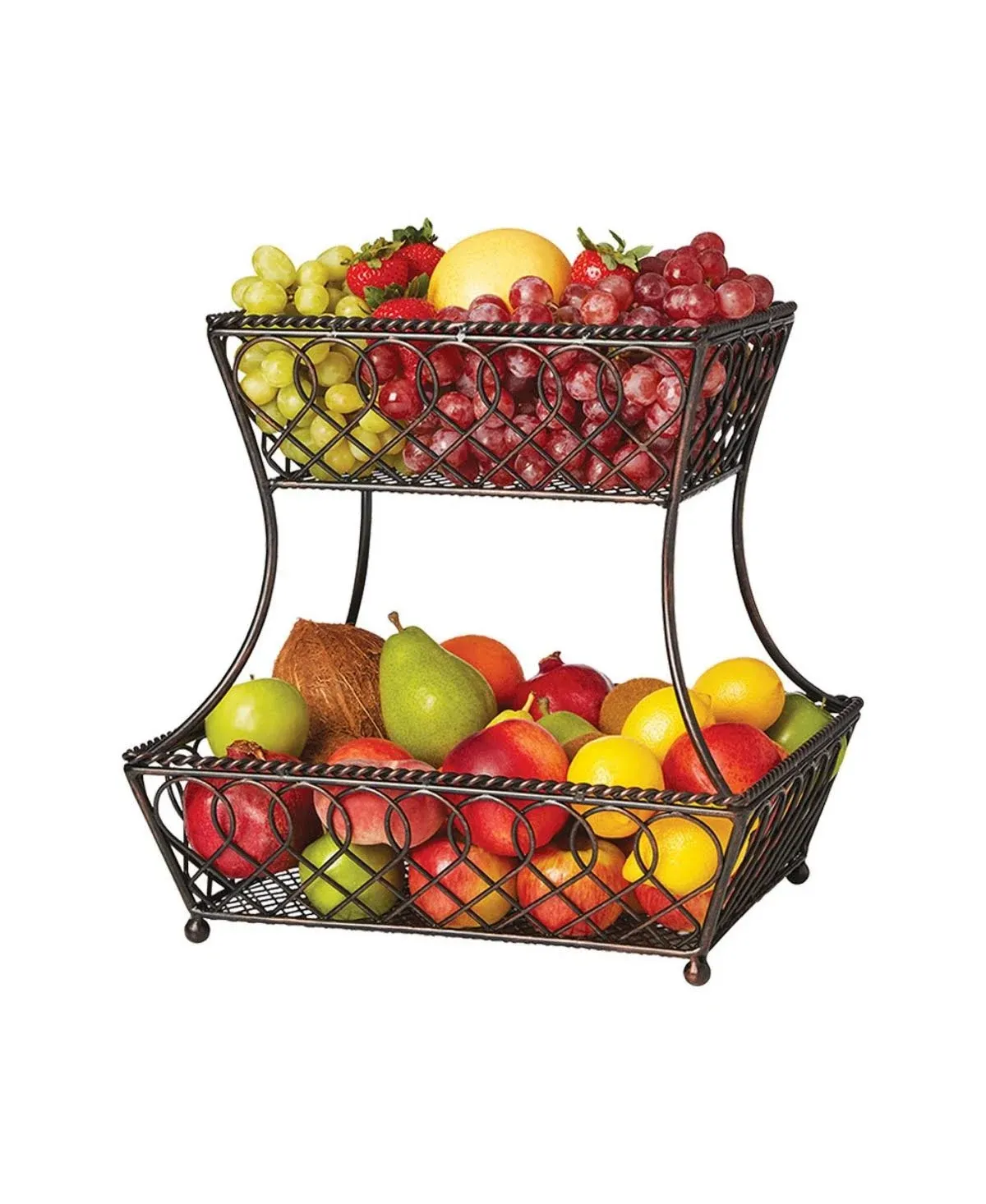 Gourmet Basics Loop and Lattice 2-Tier Basket