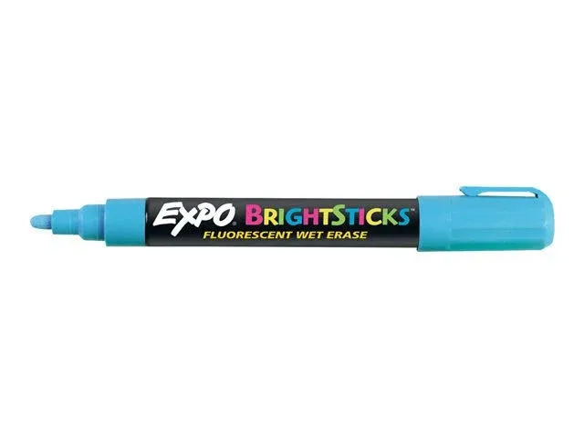 Bright Sticks Wet-Erase Fluorescent Marker Set, Bullet Tip, Assorted