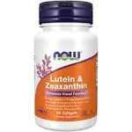 NOW Supplements, Lutein & Zeaxanthin with 25 mg Lutein and 5 mg Zeaxanthin, 60 Softgels