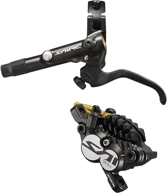 Shimano Saint BL-M820-B/BR-M820 Disc Brake and Lever - Rear, Hydraulic, Post Mount, Finned Metal Pads, Black