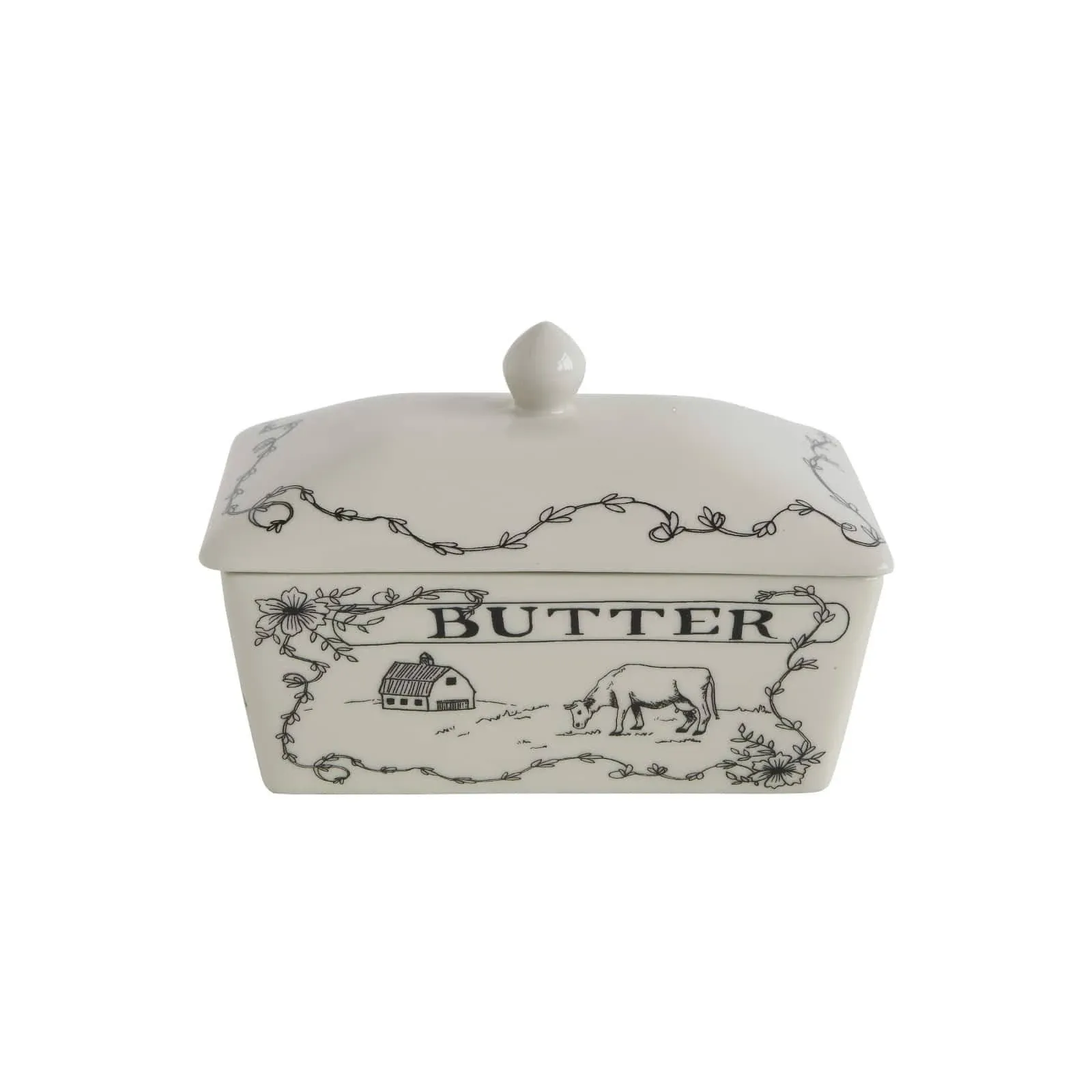 Creative Co-op DA8364 Butter Dish White