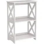 1pc 3 Tier Bedside Table, White, Bathroom Nightstand Shelf For *, Living Room, Office, Dorms Phone Stand, Bookcase, Locker Table Lamp, Night Light, End Table, Snack Locker, Glove Locker *, You Can Put Your Books, Your Phones