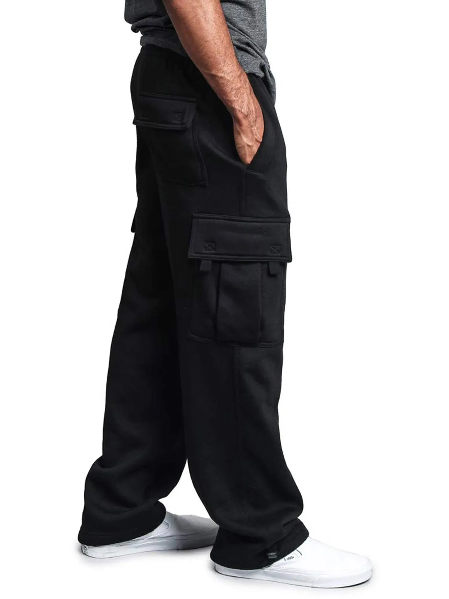 G-Style USA Men's Heavyweight Fleece Lounge Cargo Sweatpants - Black - 4X-Large ...