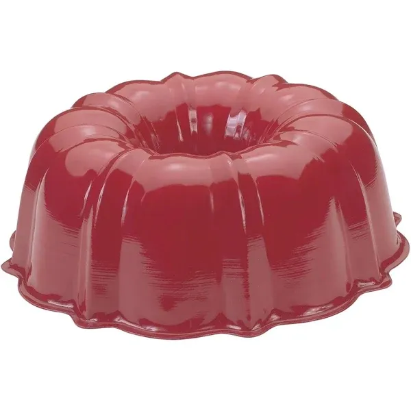 NordicWare 12-Cup Formed Bundt Pan, Red