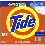 Tide Powder Laundry Detergent, Original, 183 Loads, 232 oz