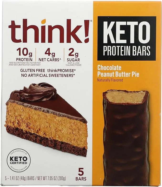 Think! Protein Keto Chocolate Peanut Butter Pie