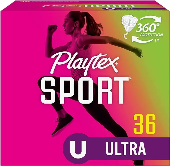 Playtex 运动卫生棉条,超强吸水性,无香料 - 36ct