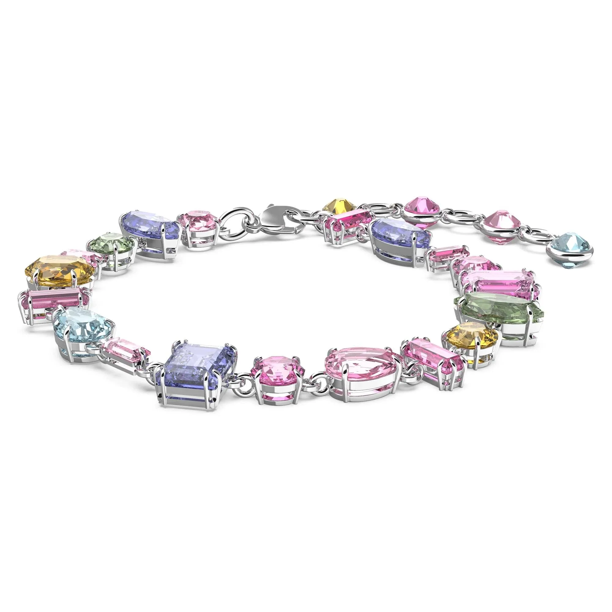 Swarovski Gema Bracelet, Mixed Cuts, Multicolored, Rhodium Plated