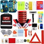 Yilairiou Roadside Assistance Emergency Kit - Car Emergency Kit with Jumper Cables (Upgraded) Emergency Roadside Kit for Car 142 Pieces Car Safety