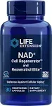 Life Extension NAD+ Cell Regenerator and Resveratrol 30 Capsules