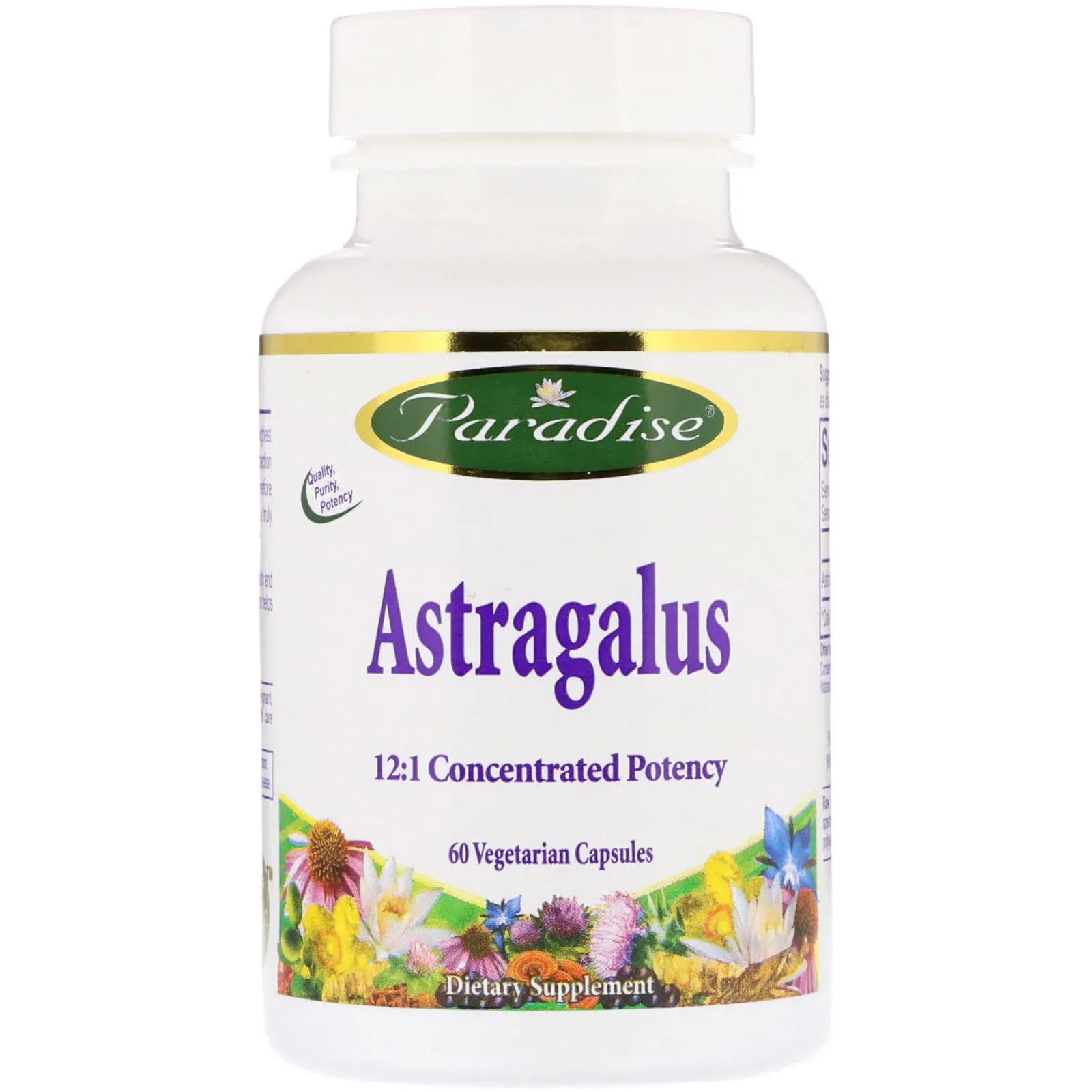 Paradise Herbs - Astragalus - 60 Vegetarian Capsules