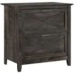 Bush Furniture Key West 2 Drawer Lateral File Cabinet Dark Gray Hickory