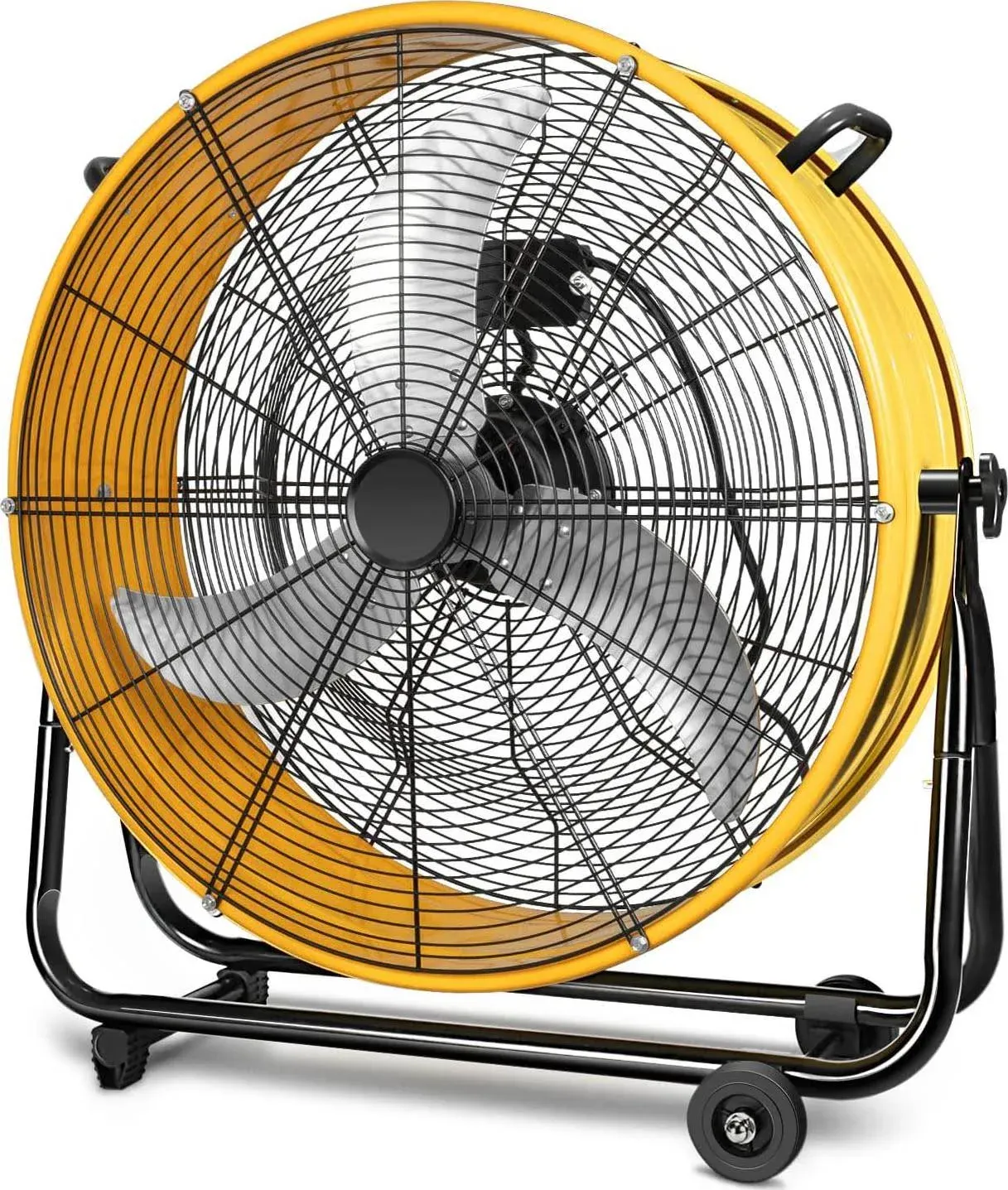 Simple Deluxe 24 Inch Heavy Duty Metal Industrial Drum Fan, 3 Speed Floor Fan for Warehouse, Workshop, Factory and Basement