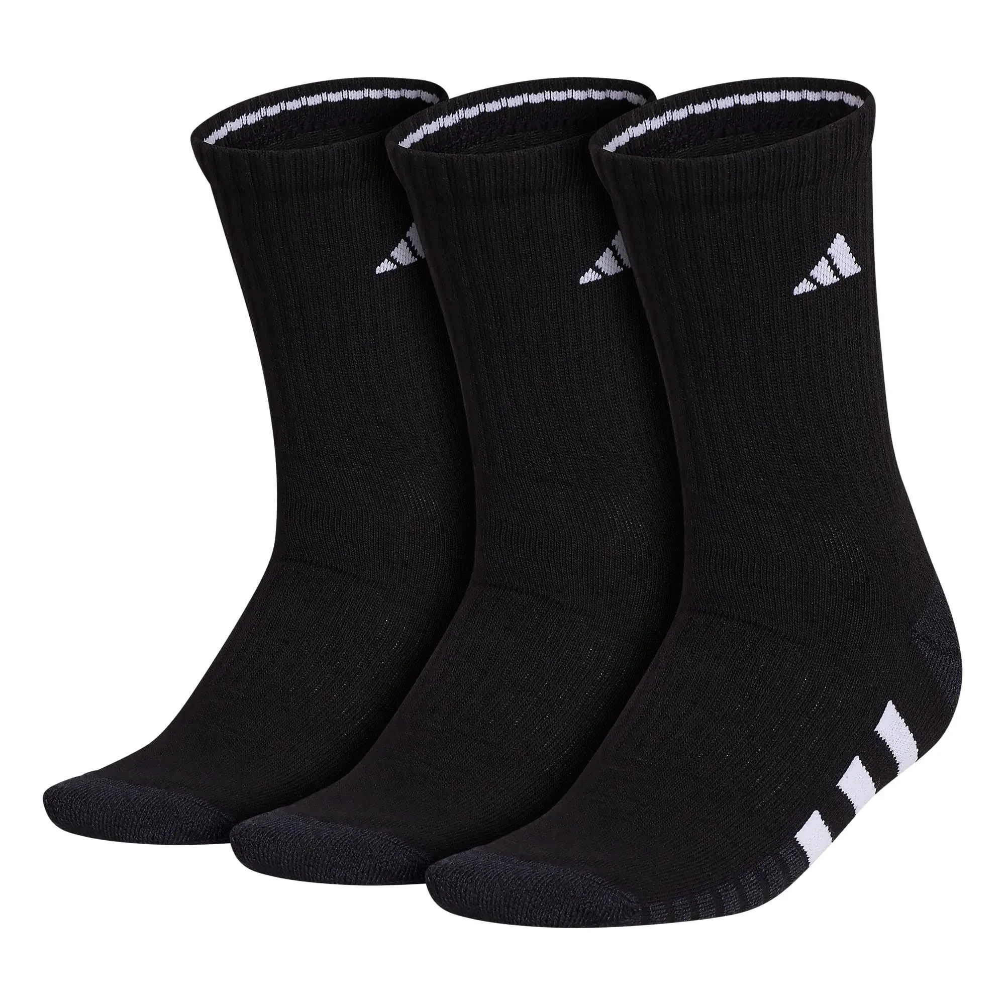 Adidas Cushioned Crew Socks 3 Pairs - Black - Large