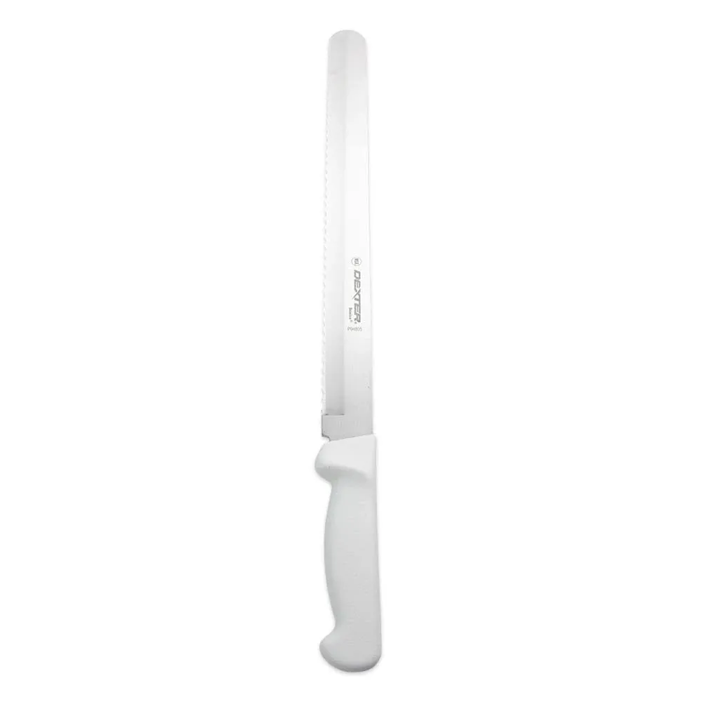 Basics P94805 12" White Scalloped Slicer with Polypropylene Handle