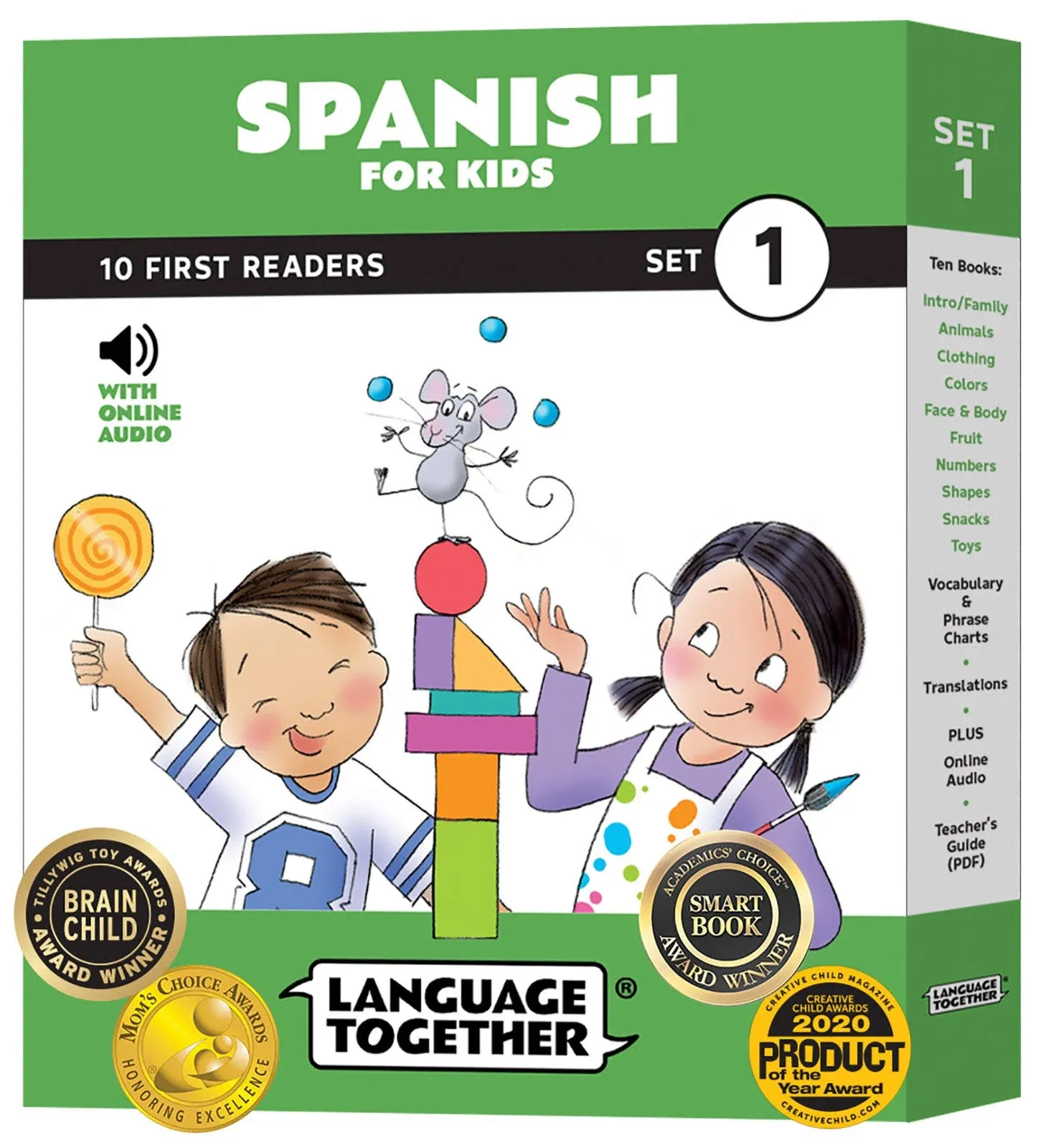 SPANISH FOR KIDS: 10 FIRST READER BOOKS WITH ONLINE AUDIO By Germaine Choe *NEW*