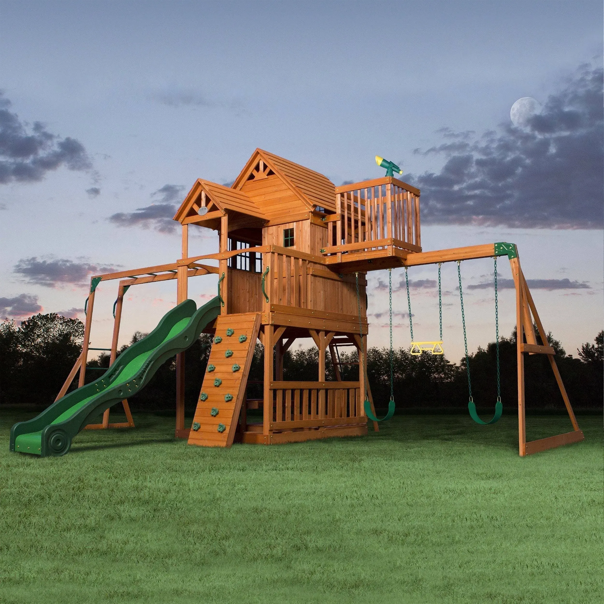 Backyard Discovery Skyfort II Cedar Wood Swing Set