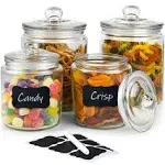 Glass Cookie Jar 2x 1/2 Gallon 64oz &amp; 1/4gallon 32oz Glass Apothecary Jars W