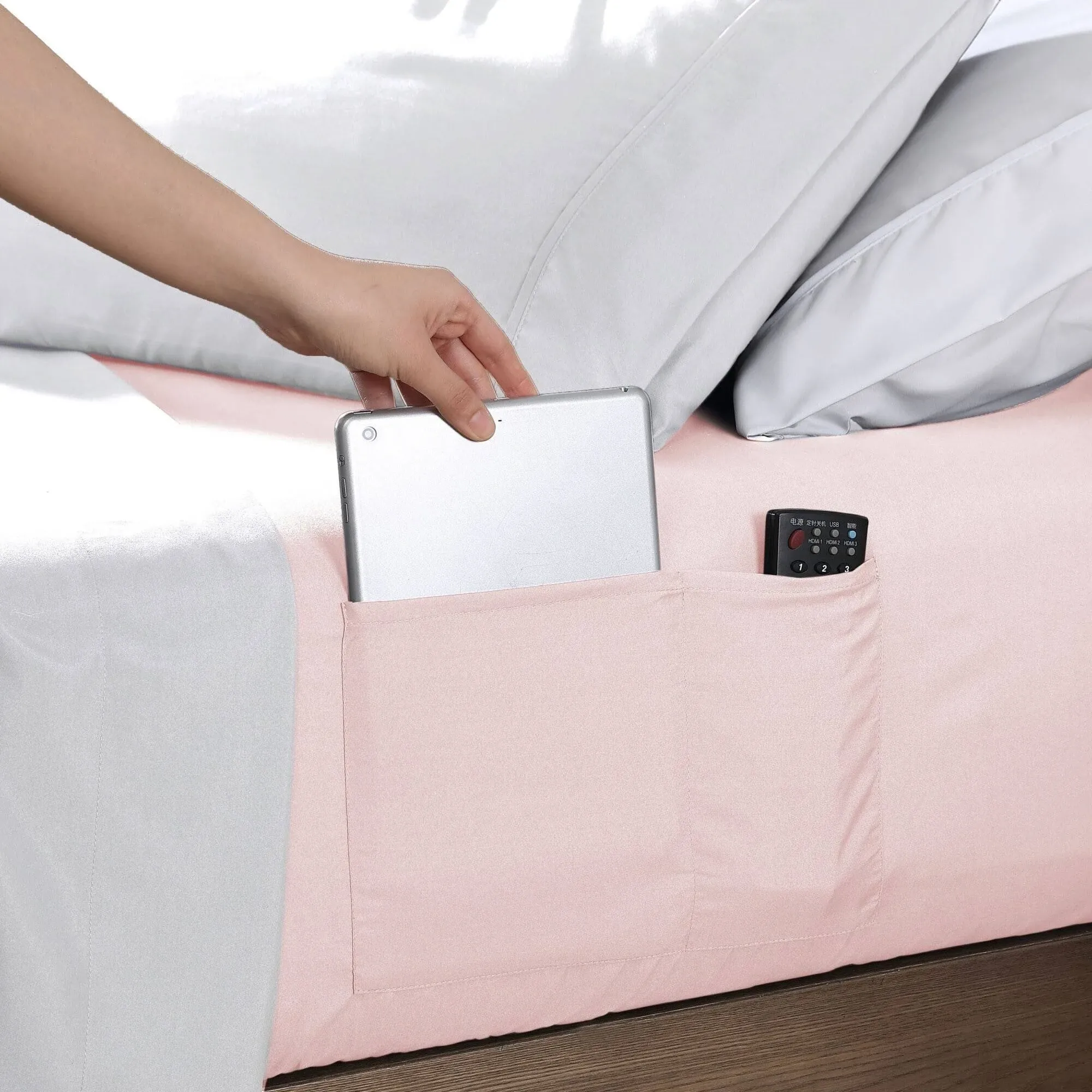 Swift Home Smart Storage 2-Pocket Fitted Sheet, Light Pink, TwinXL Fit