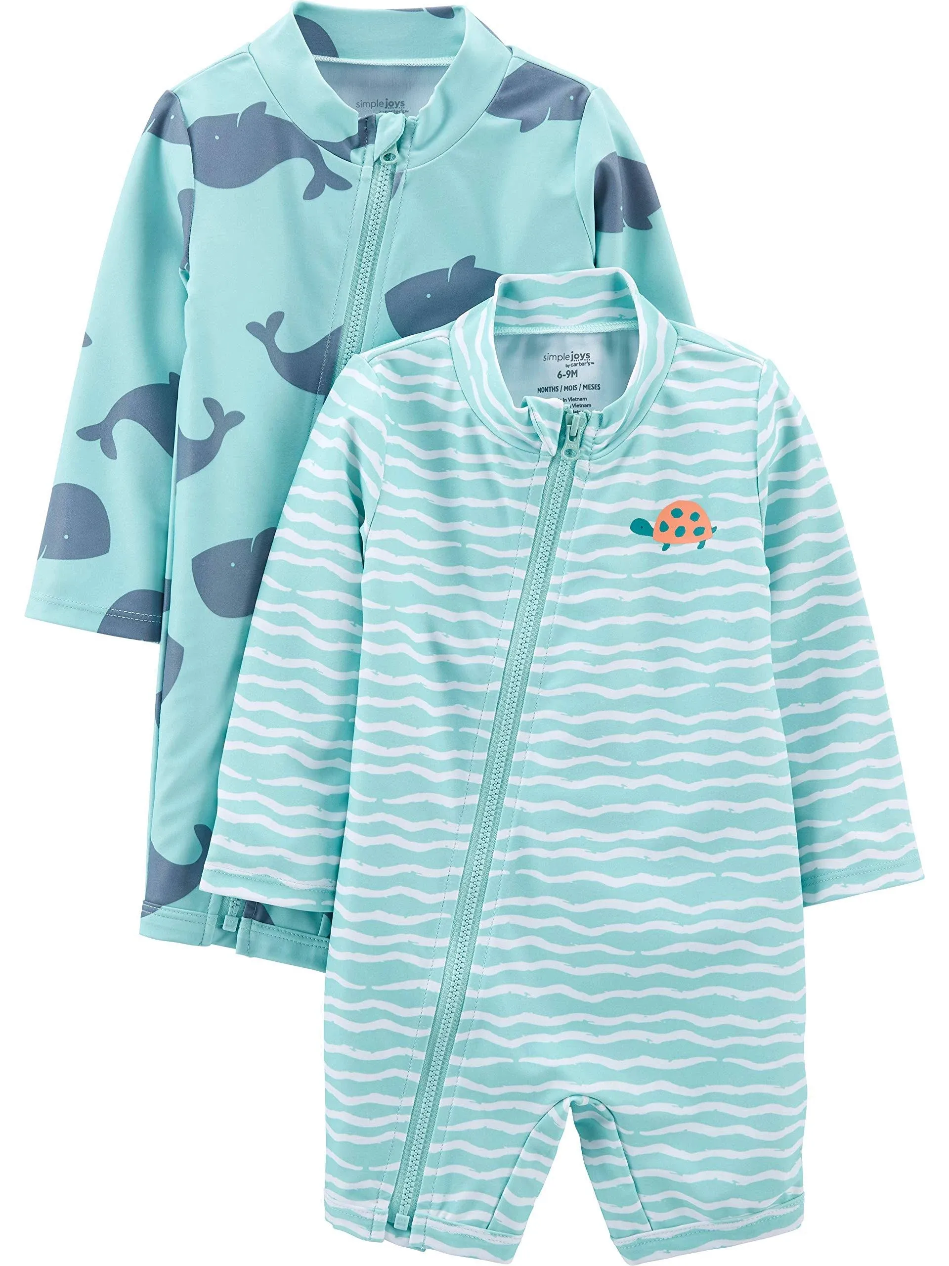 Simple Joys by Carter's Boys' 2-Pack 1-Piece Zip Rashguards